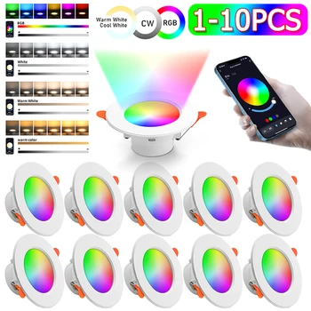 1-10 adet RGB LED Ampul Bluetooth Uyumlu Gece Lambası Tuya APP Kontrolü Kısılabilir 10W E27 RGB + CW LED Renk Değişimi Lamba Odası Dekor