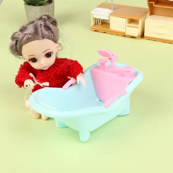1 ADET Bebek Evi Ev Mobilyası Bebek Küvet Mini DIY Bebek Evi Banyo Sahne Dekor Aksesuarları