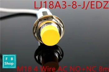 1 Adet LJ18A3-8-J/E/DZ 4 Telli M18 AC NO+NC 8mm mesafe ölçme Endüktif yaklaşım anahtarı sensörü