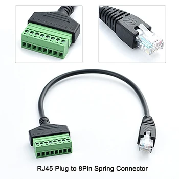 1 adet RJ45 Ethernet Erkek 8 Pin AV Terminali Vida Adaptörü Dönüştürücü Blok Fiş kablosu