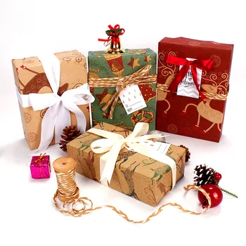 1 Rulo Retro Kek Kutuları ve Ambalaj noel hediyesi Ambalaj Kağıdı Ağacı Kar Tanesi Tatil Noel Ambalaj Dekor