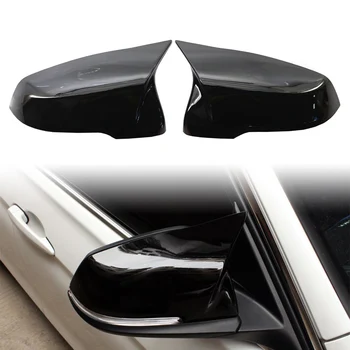 1 Çift Parlak Siyah Araba Dikiz Aynası Kapağı Trim İçin BMW X1 F45 F46 F48 F49 2016-2018X2 F39 F52 Z4 dikiz aynaları Kapağı ABS