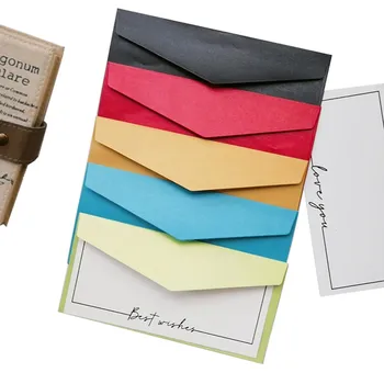 10 Adet/grup Renkli Kağıt Zarf Retro Büyük kart Kağıt Zarflar ile Düğün Davetiyesi Zarflar Kart