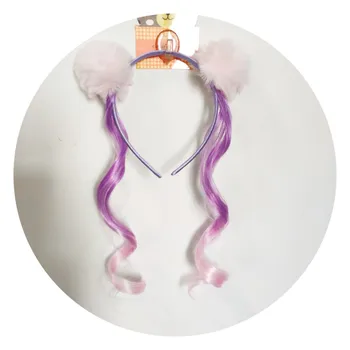 10 adet Mor Ponpon Örgü Peruk Kız Çocuk Prenses Şapkalar Hairband Kafa Bandı Parti düğün doğum günü Cadılar Bayramı Festivali