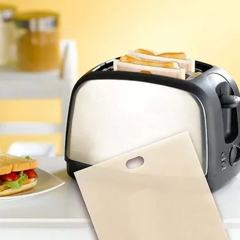 10 adet yeniden kullanılabilir tost torbası sandviç omlet torbası fırın, mikrodalga fırın, 260℃ ' ye kadar yüksek sıcaklık dayanımı için uygundur