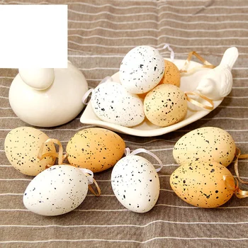 10 adet Yumurta Süsler Nokta Baskılı Asılı Yumurta Çelenk Dekorasyon Yumurta Şerit Durumda Ağaç askı süsleri