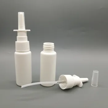 100 adet / grup 30ML / 1oz HDPE Boş Doldurulabilir Beyaz Plastik Tıbbi burun spreyi Şişeleri Pompa Püskürtücü Konteyner