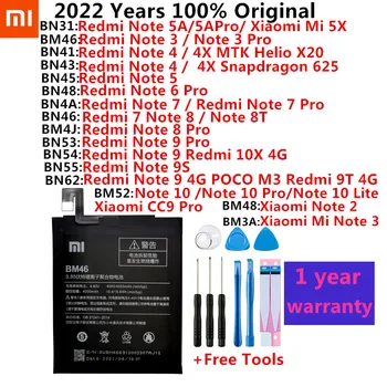100 % Orijinal Pil Xiaomi Redmi Hongmi Mİ Not 2 3 4 4X 5A 5X 6 7 8 8T 9 9S 9T 10 10X 4G CCP Pro Lite Telefon piller Bateria