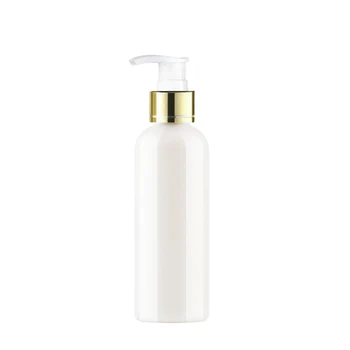 100ml Boş Siyah Beyaz Doldurulabilir Plastik Şişeler Altın Yaka Pompası Kozmetik Kapları şampuan şişesi Duş jeli Şişesi