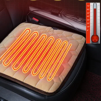 12V Isıtma Araba klozet kapağı Isıtmalı Otomatik Ön koltuk minderi Peluş Isıtıcı Kış İsıtıcı Kontrol Sıcaklığı Elektrikli isıtma pedi