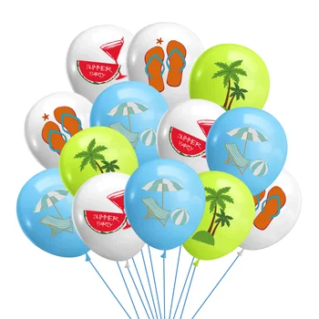 16 adet Hawaii Plajlar Balonlar Karpuz Flip Flop Hindistan Cevizi Ağacı Balonlar Tropikal Luau Düğün Doğum Günü Partisi Dekorasyon