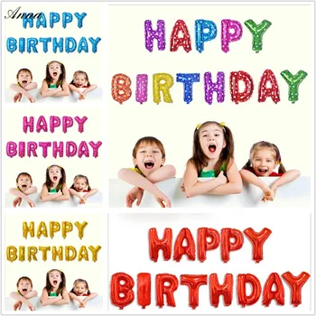 16 İnç 13 Adet Folyo Harf Balonlar Mutlu Doğum Günü Partisi Dekorasyon Çocuklar Mavi Pembe Doğum Günü Balonlar Olay Malzemeleri