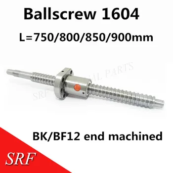16mm RM1604 Vidalı 1 adet SFU1604 L = 750/800/850 / 900mm Haddelenmiş Ballscrew C7 ile SFU1604 bilyalı BK12 / BF12 standart işleme