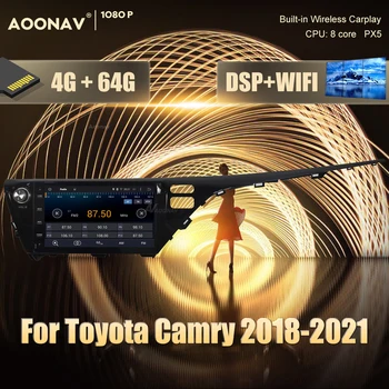 2 din Android araba GPS radyo multimedya oynatıcı Toyota Camry 2018-2021 İçin araba GPS navigasyon Stereo çalar Kafa Ünitesi