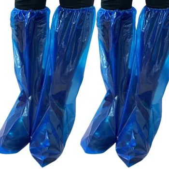 20 Pairs Su Geçirmez Kalın Plastik Tek Kullanımlık yağmur ayakkabısı kılıfları Yüksek Top Kaymaz Kadın Erkek İçin