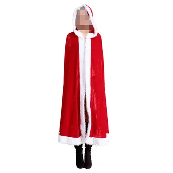 2016 Yeni Varış Seksi Noel Santa Pelerin Pelerin Kırmızı Kaput Fantezi Noel Baba kadınlar için Parti Kıyafeti Şal Kış Kırmızı Parti Pelerin