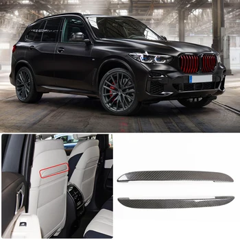 2019-2021 BMW X5 G05 X7 G07 gerçek karbon fiber araba ön koltuk arka trim dekorasyon çıkartması iç dekorasyon aksesuarları