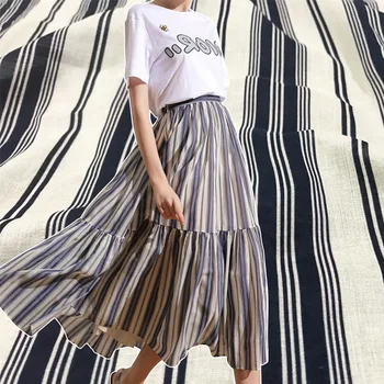 2019 yeni Avrupa ve Amerikan çizgili dijital baskı giyim el yapımı DIY kumaş elbise gömlek moda kumaş yaz sıcak