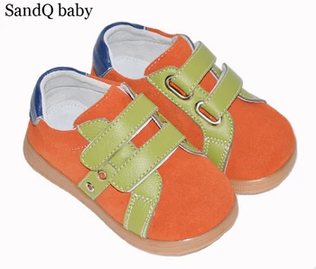 2019 yeni erkek ayakkabı süet turuncu ilkbahar sonbahar çocuklar için düz chaussure zapato çocuk ayakkabıları SQ yeşil ışık iyi uyum uyumlu