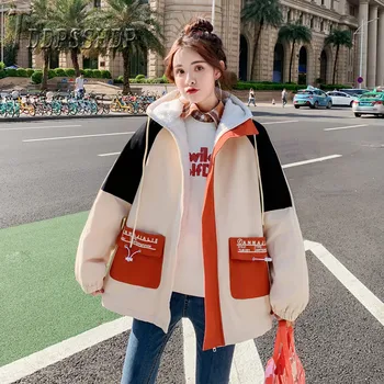 2019 Yeni Kore Kargo Kadın Ceket Astar Kabartmak Kış Kalın Kadın Parkas Ceket