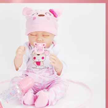 22 inç Simülasyon Yeniden Doğmuş Bebek Sevimli Bebek Görüntü Gerçekçi Silikon Yeniden Doğmuş Bebek Yatıştırıcı çocuk Oyuncak Bebek Moda Prenses
