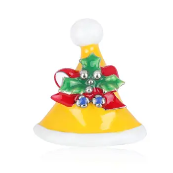 3 adet / grup Moda Noel Broş Noel Baba şapka Kristal Broş Pins Favori Hediye İçin Yeni Yıl Noel