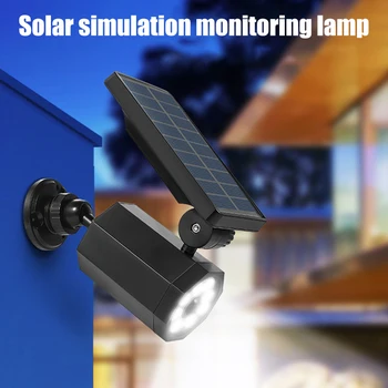 360 derece enerji tasarrufu güneş enerjili hareket sensörü Sensörü dış ışık simülasyon güvenlik kamera kablosuz 8 LED güvenlik ev lambası geniş açı