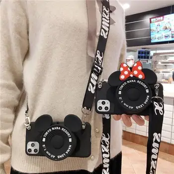 3D Kamera Karikatür Bozuk Para Çantaları yumuşak Telefon Kılıfı İçin Samsung galaxy A52 A72 A32 A12 A02 A42 5G A51 A71 A41 A31 A21 A11 Kapak Kordon