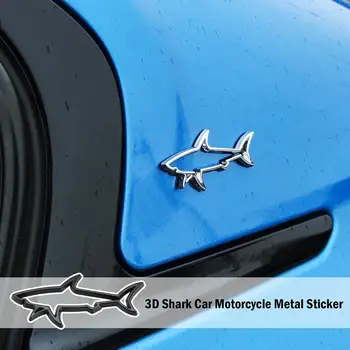 3D Metal Araba Styling Sticker İçi Boş Balık Köpekbalığı Amblemi Motosiklet Rozeti Otomobiller Çıkartmaları Yakıt Aksesuarları Bilgisayar Tru D1V3