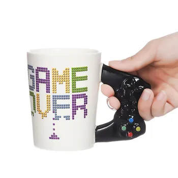 400ml Komik Gamepad Seramik kulplu kupalar çay fincanları Cafe Kupa Yaratıcı Oyun Desen Bardak Moda Yenilik Hediyeler