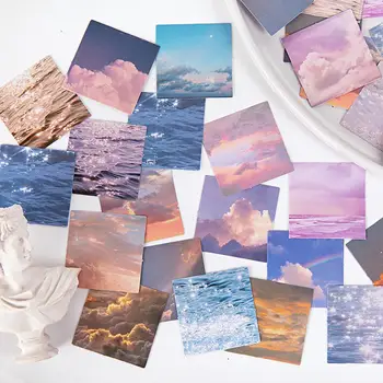 46 Adet / kutu Etiket Bulutlar Okyanuslar Fotoğraf Sticker DIY Günlüğü Scrapbooking Çıkartmaları Telefon Kabuk dekorasyon çıkartması