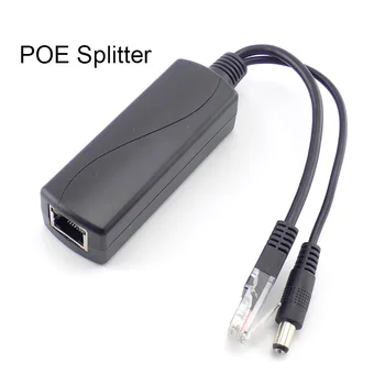 48V için 12V POE Splitter Bağlayıcı Poe Güç Adaptörü enjektör Anahtarı IP Kamera Wifi için Enjektör Kablosu Duvar ABD / AB Tak