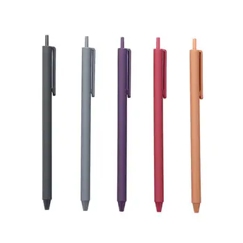 5 adet Retro Renkli Jel Kalem Seti 0.5 mm Büyük kapasiteli Çok renkli Hızlı mürekkep silindiri Tükenmez Kalemler Okul Ofis Dropship