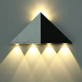 5 w RGB led duvar lambası yukarı ve aşağı ıki taraf üçgen arka plan duvar merdiven lambası yatak odası sahne etkisi ışık koridor koridor duvar