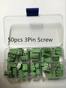 50 adet 3Pin Vida Yeşil PCB Terminal Bloğu Bağlayıcı 5mm Pitch ile kutusu