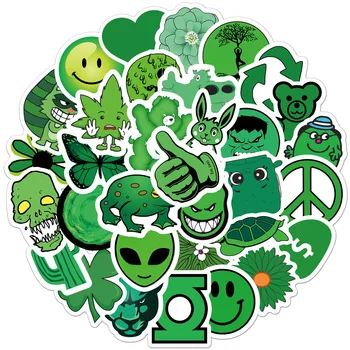 50 ADET Ins Yaratıcı Yeşil Karikatür Küçük Taze Serisi Çıkartmalar Su Geçirmez Bavul Dizüstü Graffiti Dekorasyon Toptan Oyuncak