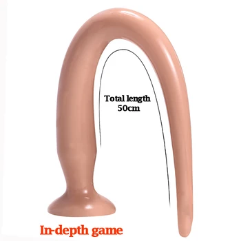 50cm Süper Uzun Anal Plug Büyük Yapay Penis Emme anal dildo Anüs Dilatör Vajina G Noktası Stimülatörü Seks Oyuncakları Kadın İçin Anüs Oyuncaklar