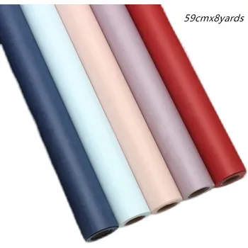 59cmx8yards Rulo Düz Renk kraft el işi kağıdı Su Geçirmez Hediye Ambalaj Kağıdı Düğün Parti Çiçek Ambalaj Kağıdı Malzemeleri