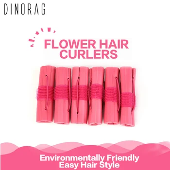 6 Adet Saç Bigudi Uyku Çiçekler Yumuşak Saç Maşaları PU Sünger Kendinden Çıkartmalar Büyük Dalga DIY Saç Şekillendirici Araçları
