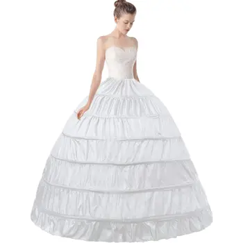 6-Çemberler Çember Etek Kabarık Etek Kombinezon düğün elbisesi Kabarık Etek Jüpon Balo Petticoat Kadınlar için Hoopless