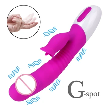 7 Modları AV sopa dil Çift vibratörler Kad mastürbasyon Oral Seks ısıtma Yapay penis vibratör G Spot vajina masaj aleti