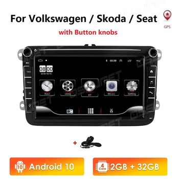 8 İnç Android 10 2Din Araba Stereo VW / Volkswagen Golf Polo Tiguan Passat B7 B6 Leon Skoda Octavia Radyo Multimedya Oynatıcı