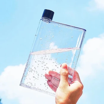 A5 Kağıt bardak Şişe Düz Su şişesi BPA Ücretsiz Şeffaf Kitap Taşınabilir kağıt pedi Su şişesi Düz içecekler su ısıtıcısı dizüstü şişe