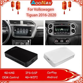 AI Adaptör Kutusu RK3328 CarPlay Android10 Volkswagen Tiguan 2016-2020 İçin Kablosuz Yansıtma Dongle Araba Oto 64G GPS Navigasyon
