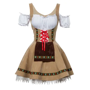Alman Bira kadın kostümü Bavyera Oktoberfest Geleneksel Dirndl Elbise Kadınlar için