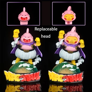 Amin dragon topu Majin Buu ÇÜNKÜ Pikachu Süper Değiştirilebilir kafa Statik aksiyon figürü oyuncakları