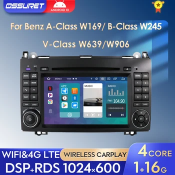 Android 10 IPS Dört Çekirdekli 1G 16G Multimedya Mercedes Benz için W169 W245 Viano Vito W639 Sprinter W906 DVD RDS SWC DVR OBD2 4G WIFI