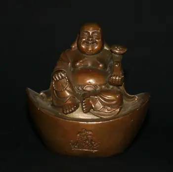 Archaize pirinç işe servet oturmak Külçe maitreya Buda el sanatları heykeli