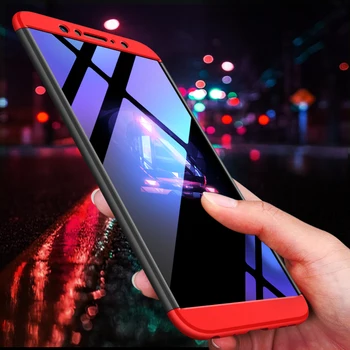 Asus Zenfone Max Pro için M1 ZB601KL Durumda 360 Derece Korumalı Tam Vücut telefon kılıfı 3-in-1 Plastik Kasa ZB601KL Kapak + cam