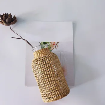 AT69-Straw Gl Çiçek Vazo japon saksı İskandinav Sözleşmeli Yaratıcı Çiçek Sepeti Su Bitkileri
